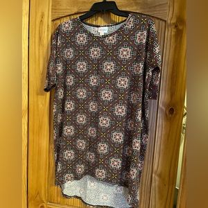 NWOT XXS Lularoe top. Red and multi color pattern